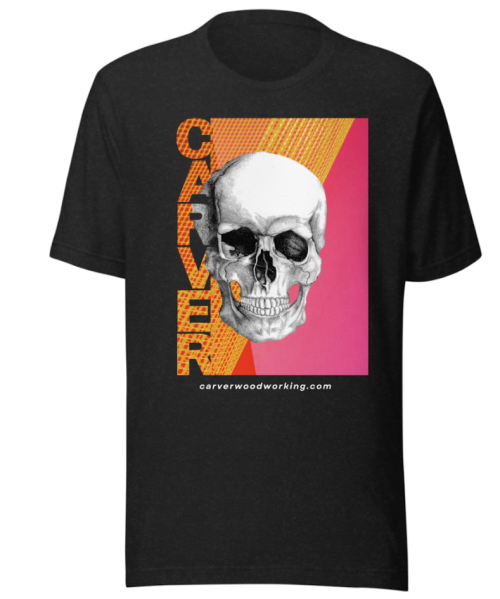 A Skull for Your Dark Heart unisex t-shirt in heather black with bold colorful skull graphic